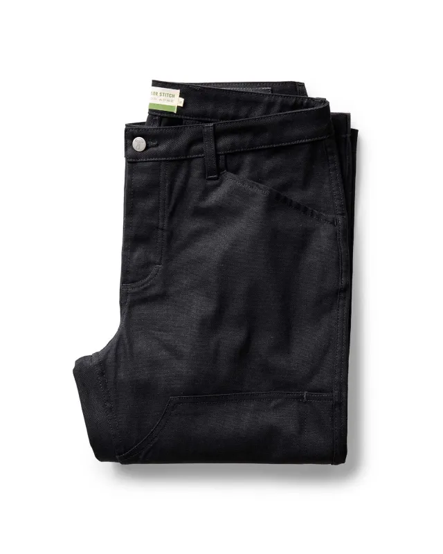 The Good Acre Chore Pant in Black Canvas sold by Taylor Stitch