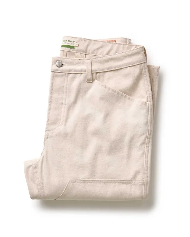 The Good Acre Chore Pant in Natural Canvas sold by Taylor Stitch