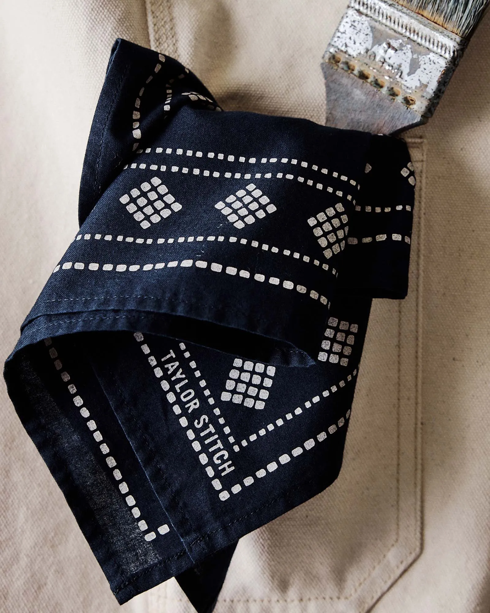 The Bandana in Navy Diamond sold by Taylor Stitch product image thumbnail 3