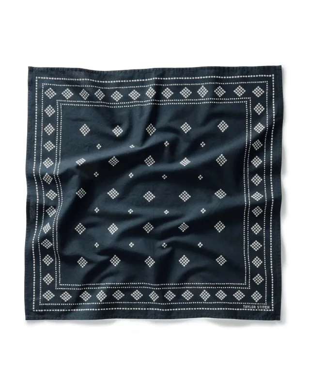 The Bandana in Navy Diamond sold by Taylor Stitch