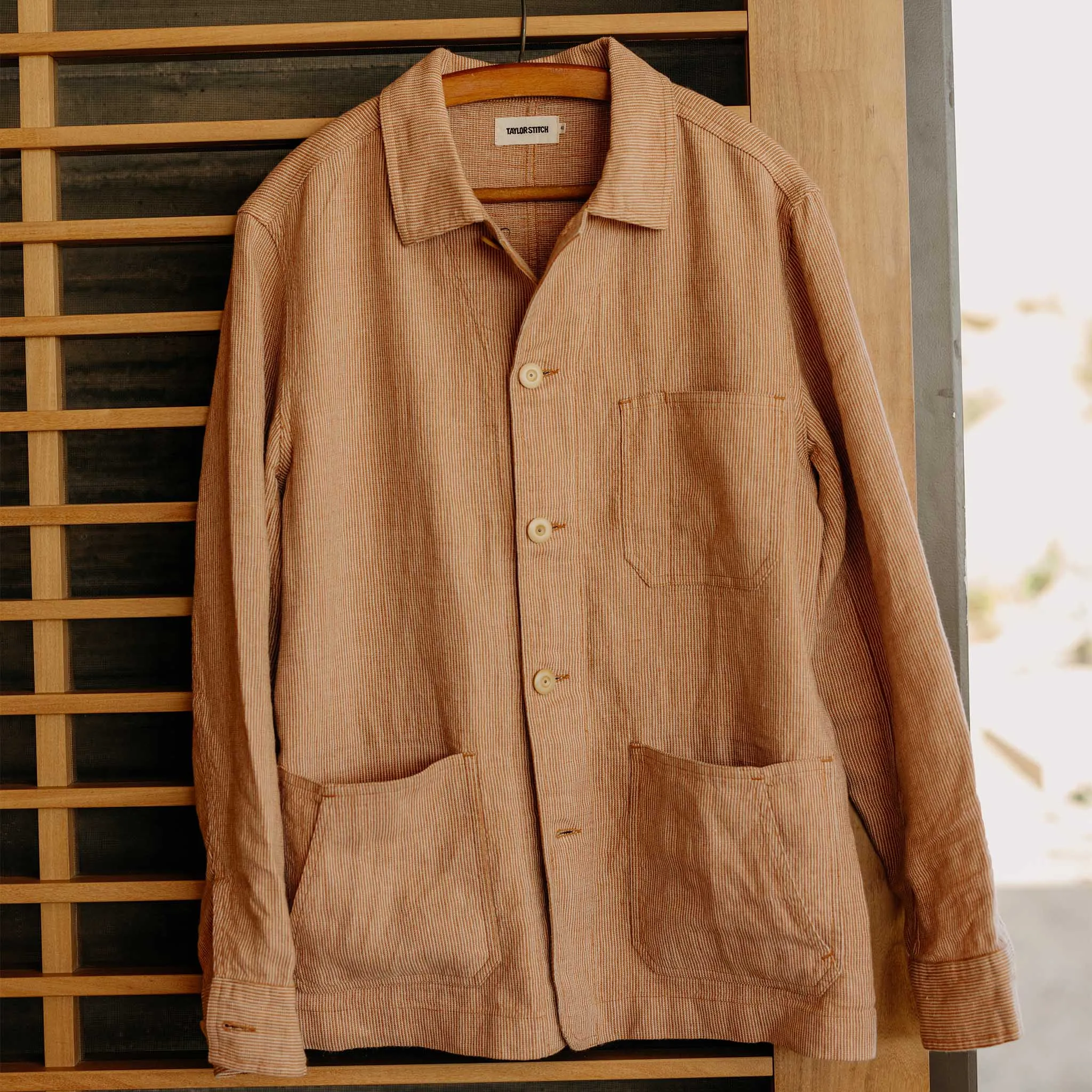 The Ojai Jacket in Chili Stripe Linen sold by Taylor Stitch product image thumbnail 5
