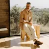The Ojai Jacket in Chili Stripe Linen sold by Taylor Stitch