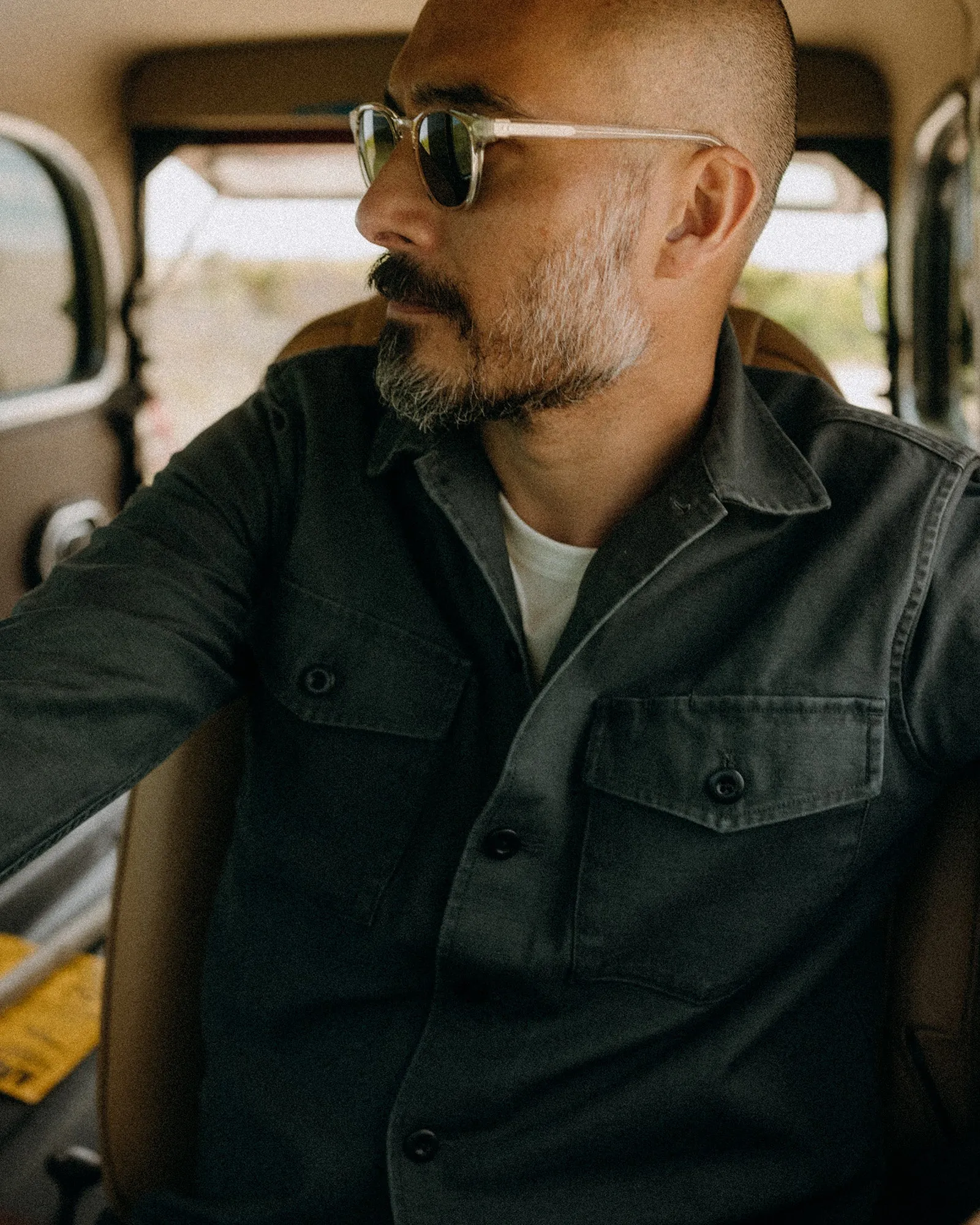 The Surplus Shirt in Faded Black Reverse Sateen sold by Taylor Stitch product image thumbnail 4