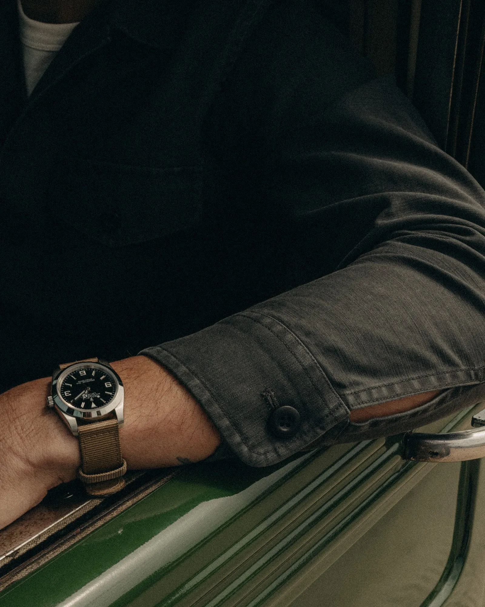 The Surplus Shirt in Faded Black Reverse Sateen sold by Taylor Stitch product image thumbnail 3