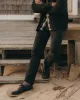 The Slim Jean in Washed Black Organic Slub Selvedge sold by Taylor Stitch