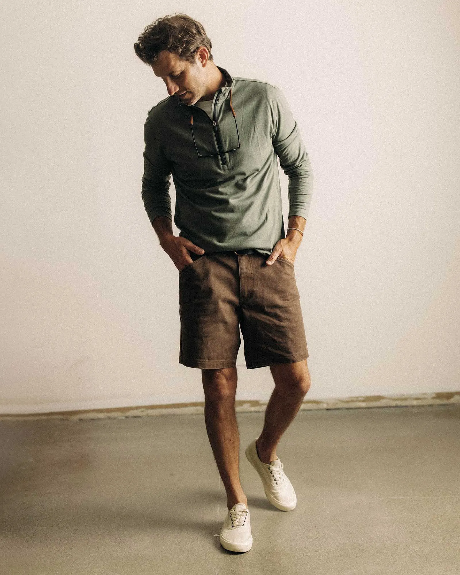 The Ridgeline Merino Half Zip in Field Olive sold by Taylor Stitch product image thumbnail 3