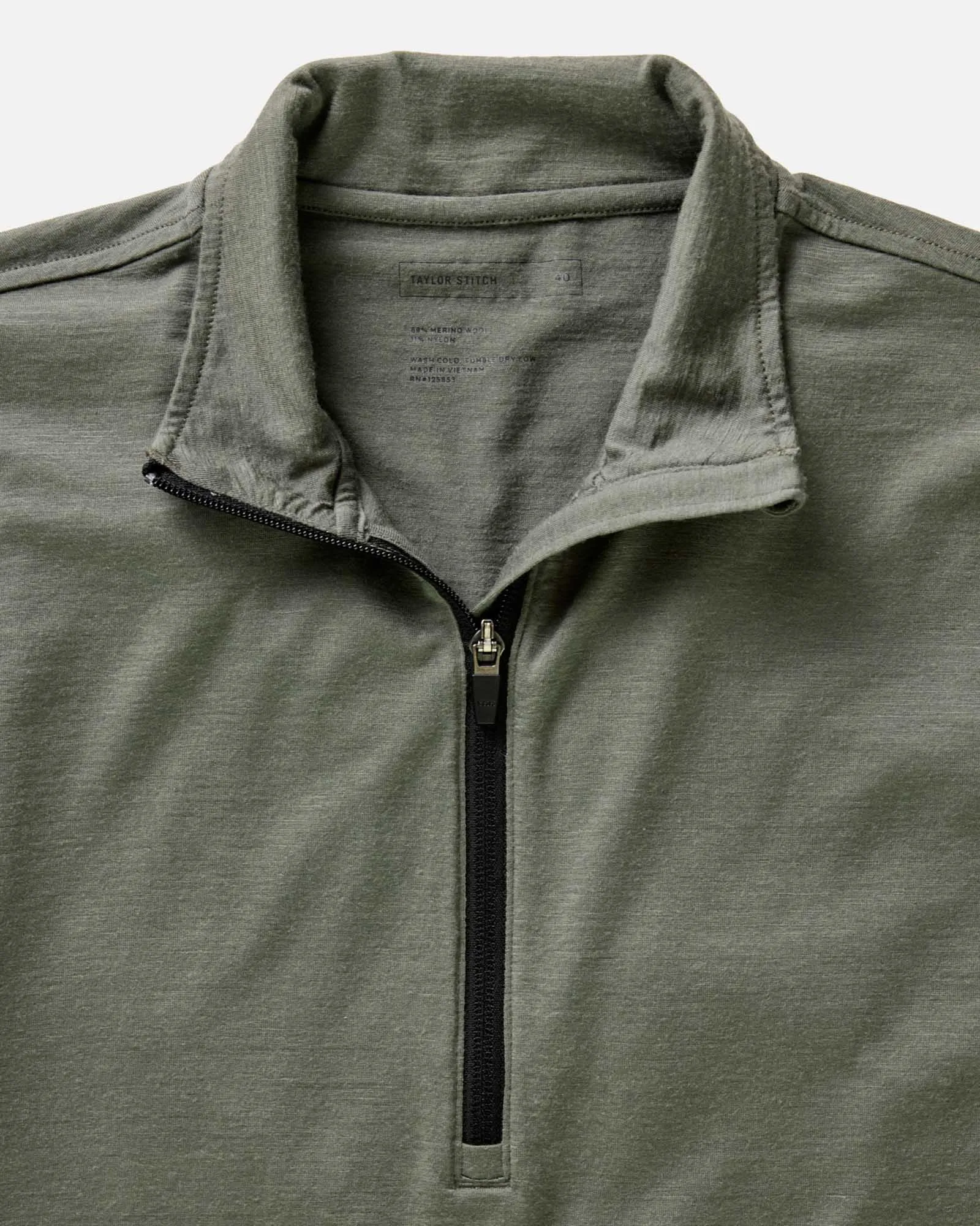 The Ridgeline Merino Half Zip in Field Olive sold by Taylor Stitch product image thumbnail 4