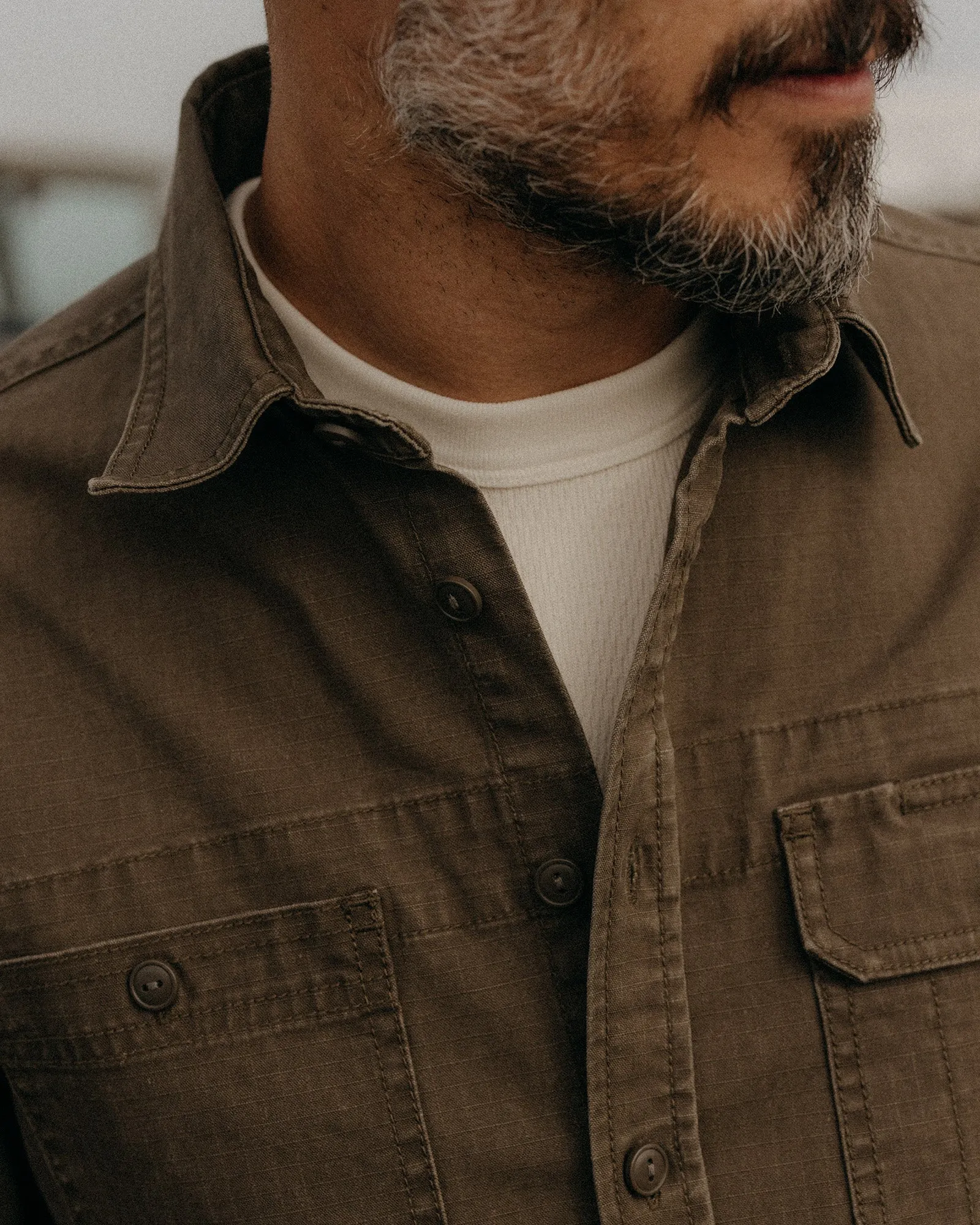 The Field Overshirt in Mushroom Ripstop sold by Taylor Stitch product image thumbnail 3