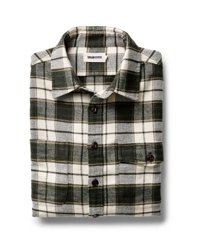 The Crater Shirt in Forest Plaid sold by Taylor Stitch