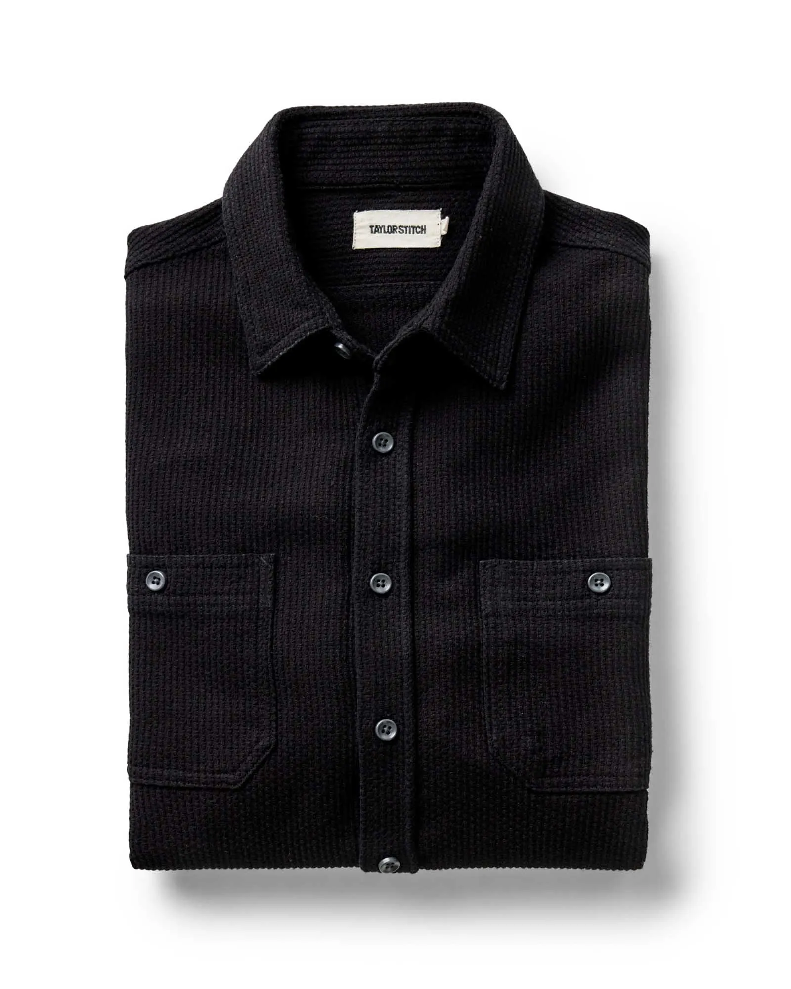 The Utility Shirt in Black Indigo Sashiko sold by Taylor Stitch