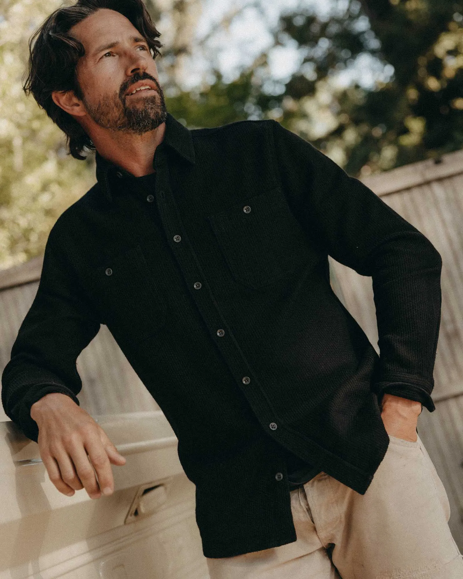 The Utility Shirt in Black Indigo Sashiko sold by Taylor Stitch product image thumbnail 3