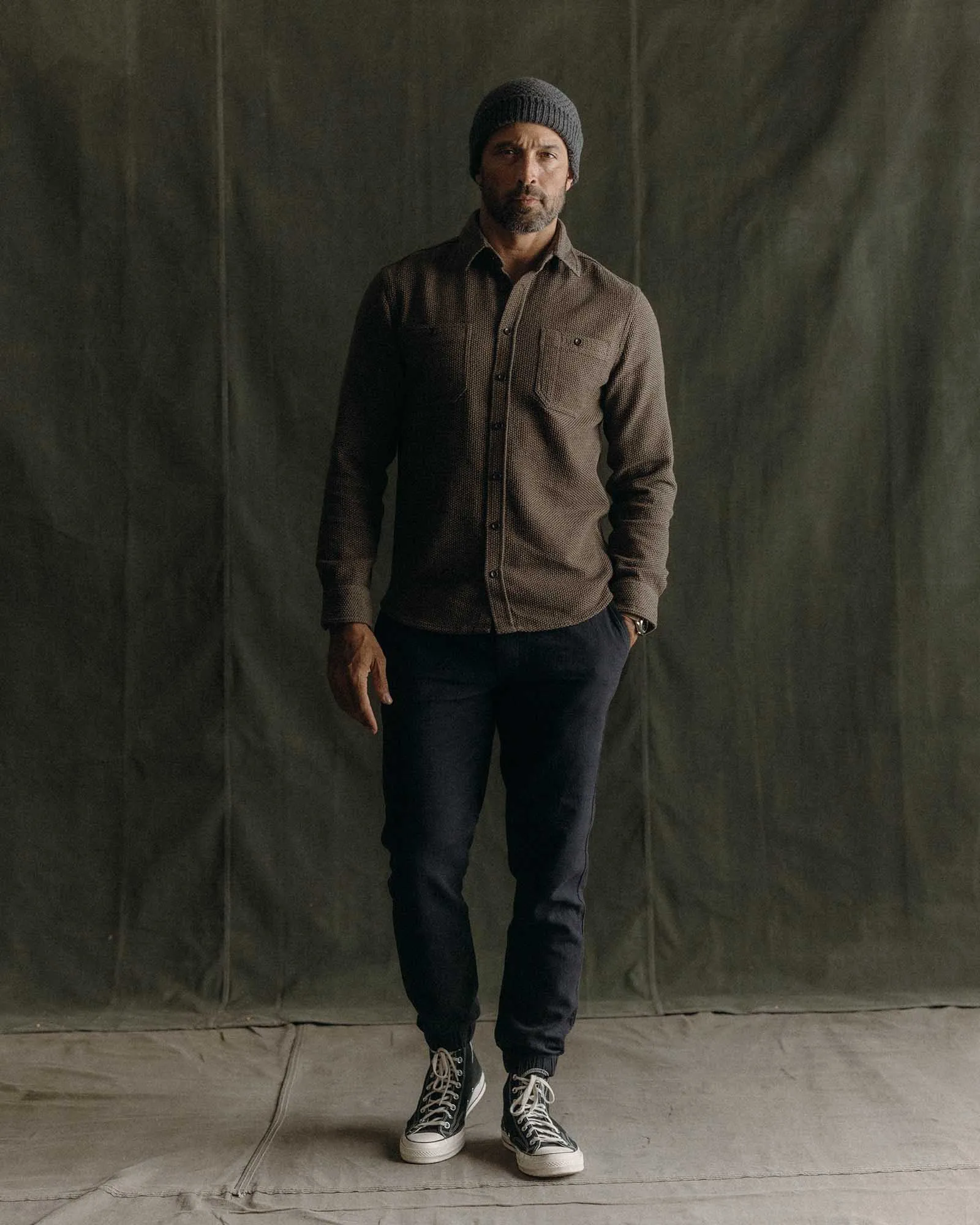 The Utility Shirt in Mulch Sashiko sold by Taylor Stitch product image thumbnail 3