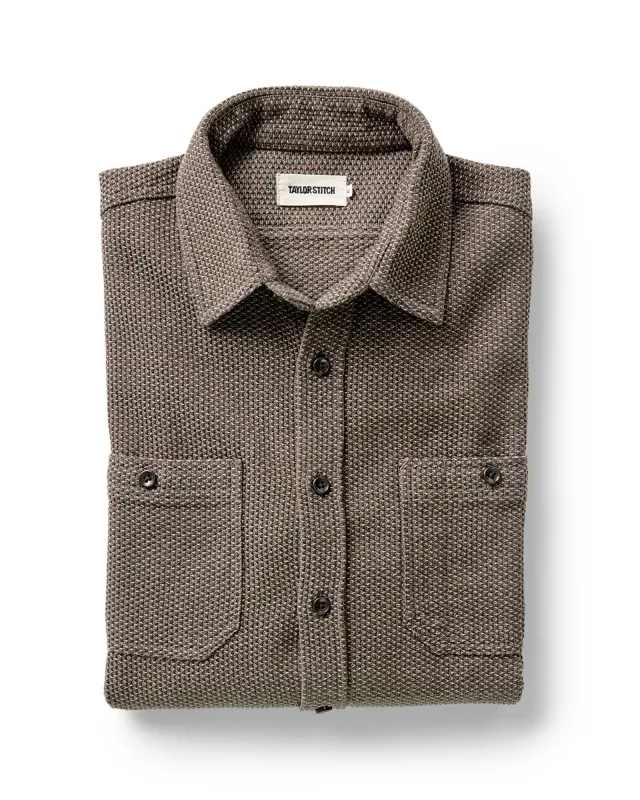 The Utility Shirt in Mulch Sashiko sold by Taylor Stitch