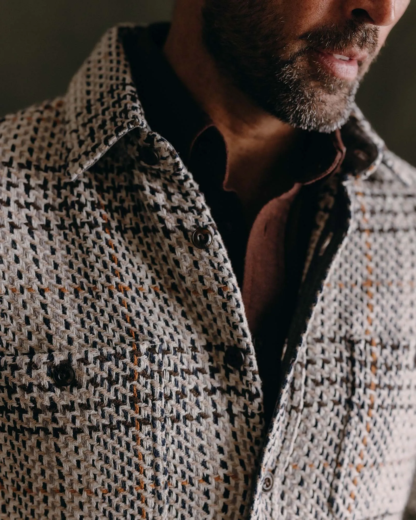 The Cutter Overshirt in Stone Plaid sold by Taylor Stitch product image thumbnail 3