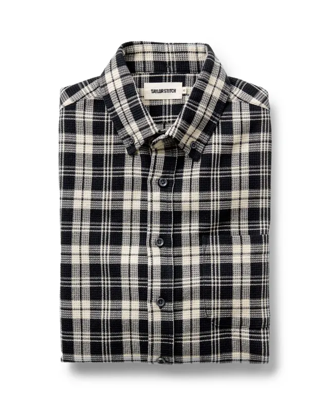 The Jack in Coal Plaid Waffle made by Taylor Stitch
