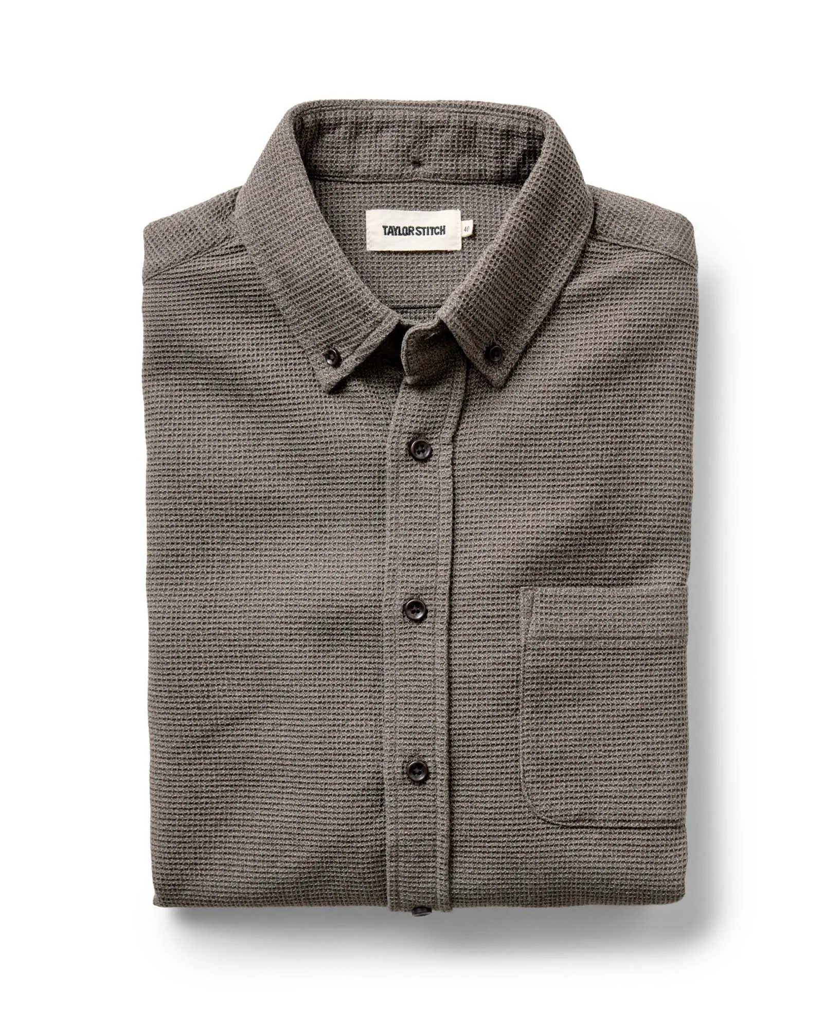 The Jack in Fatigue Olive Waffle sold by Taylor Stitch