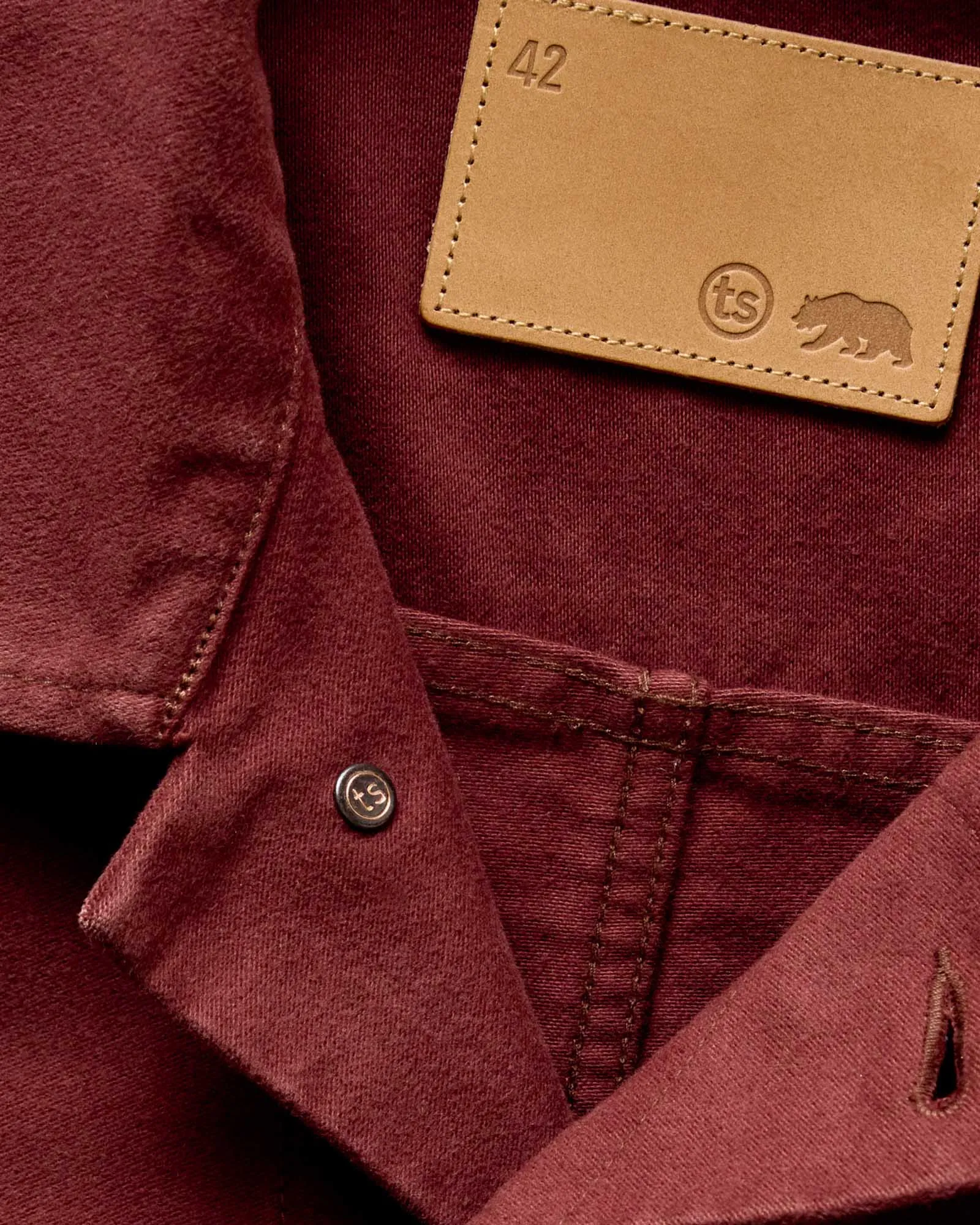 The Long Haul Jacket in Dried Cherry Moleskin sold by Taylor Stitch product image thumbnail 5