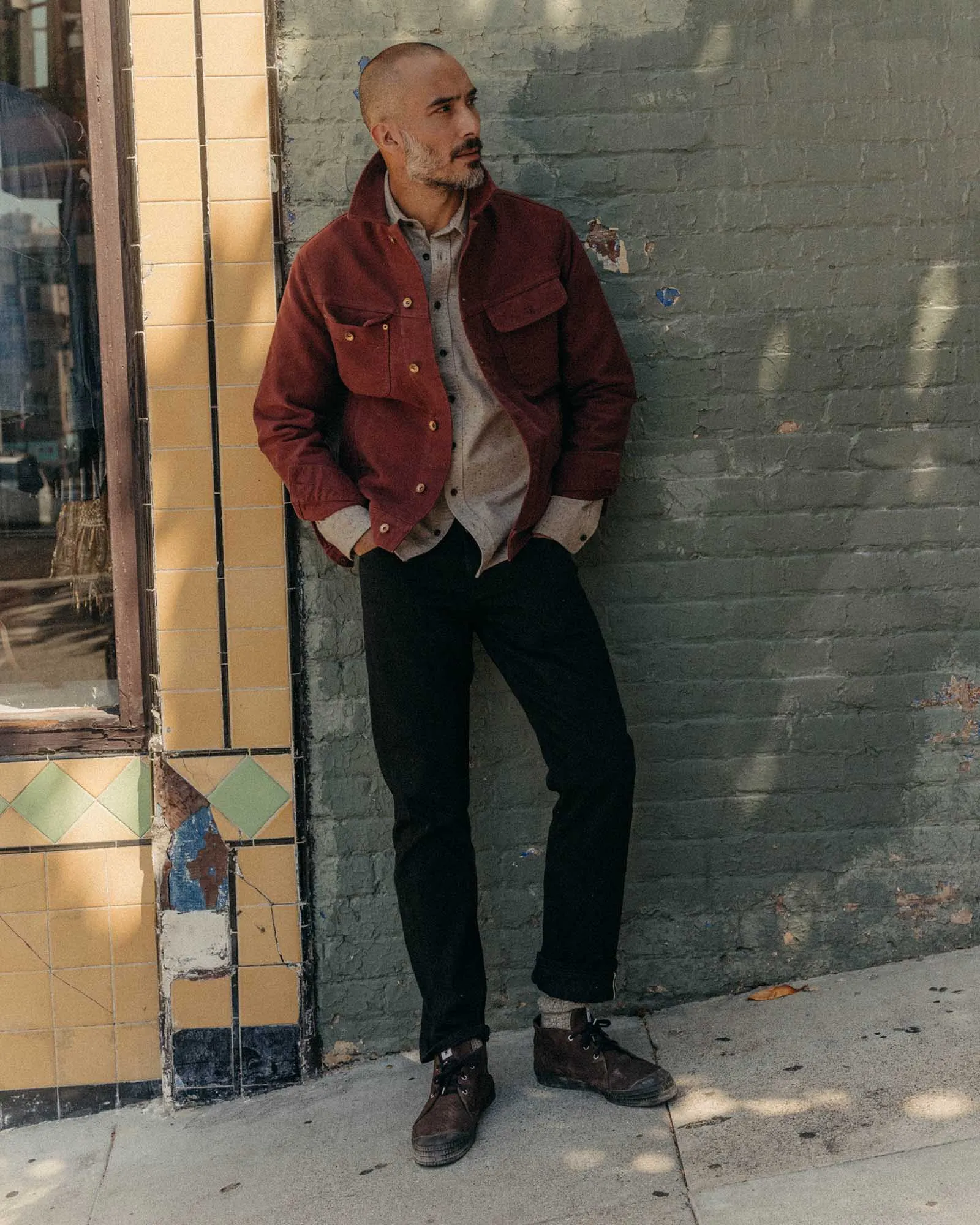 The Long Haul Jacket in Dried Cherry Moleskin sold by Taylor Stitch product image thumbnail 3