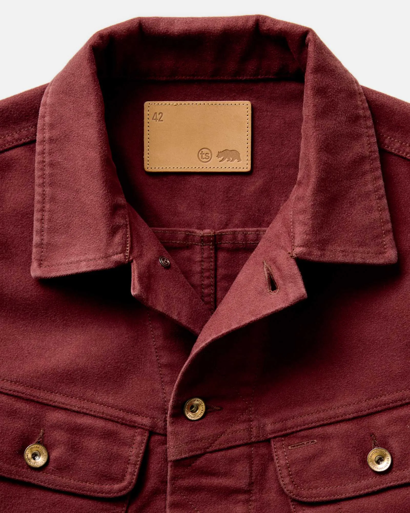 The Long Haul Jacket in Dried Cherry Moleskin sold by Taylor Stitch product image thumbnail 4