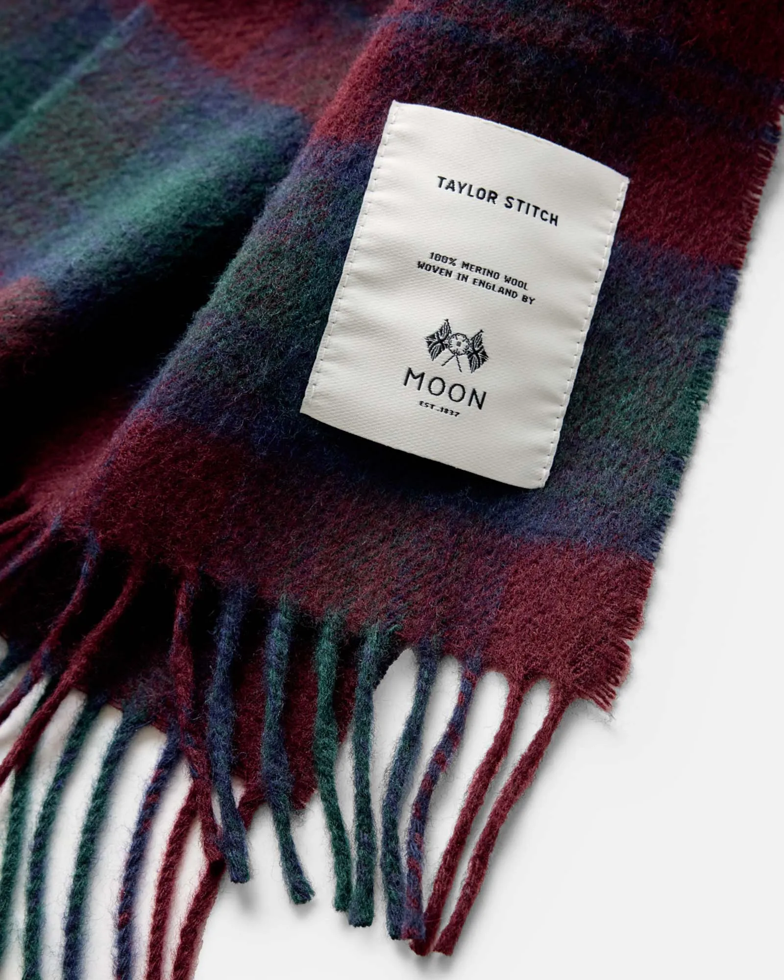 The Fireside Scarf in Currant Plaid sold by Taylor Stitch product image thumbnail 3