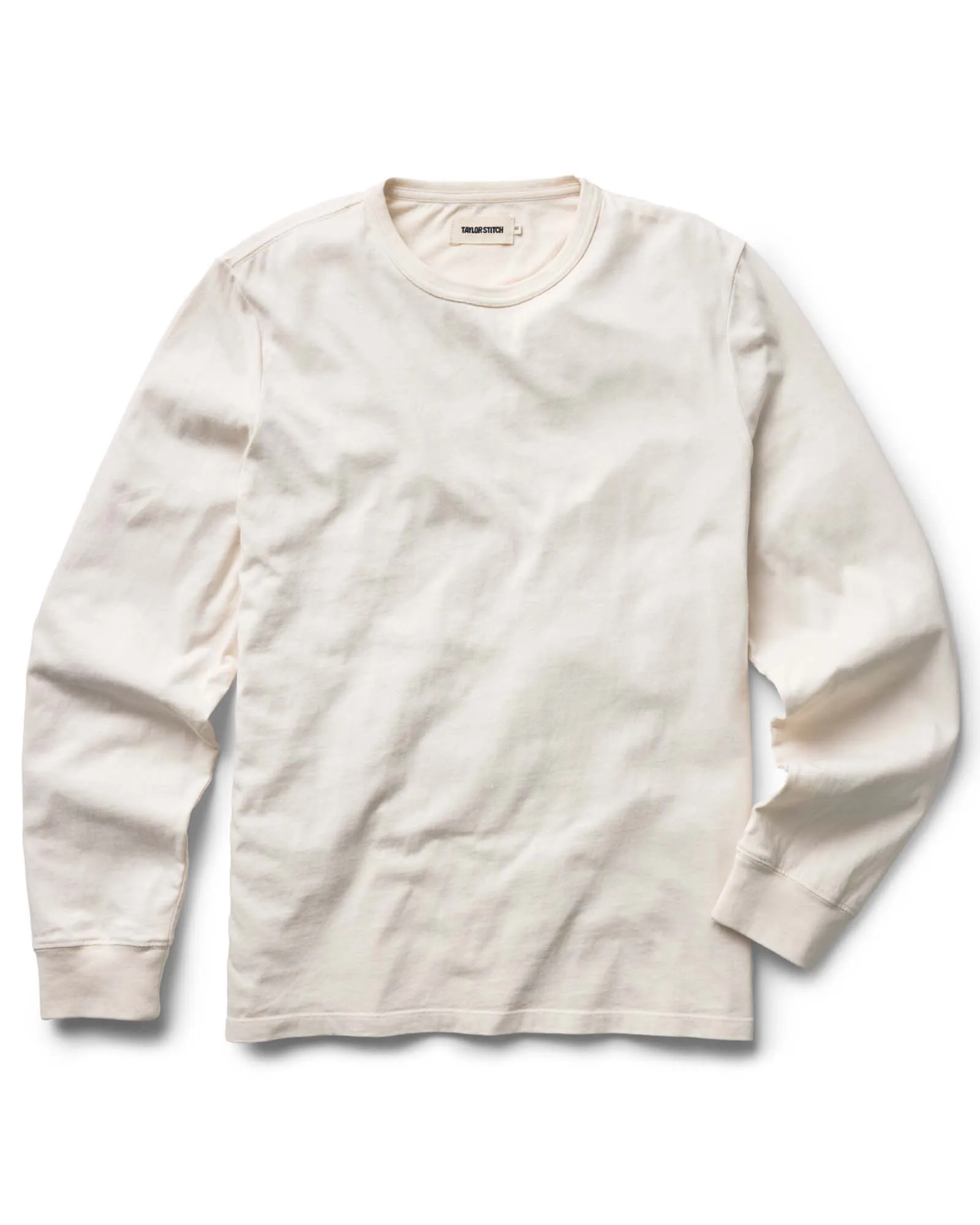 The Organic Cotton Long Sleeve Tee in Vintage White sold by Taylor Stitch
