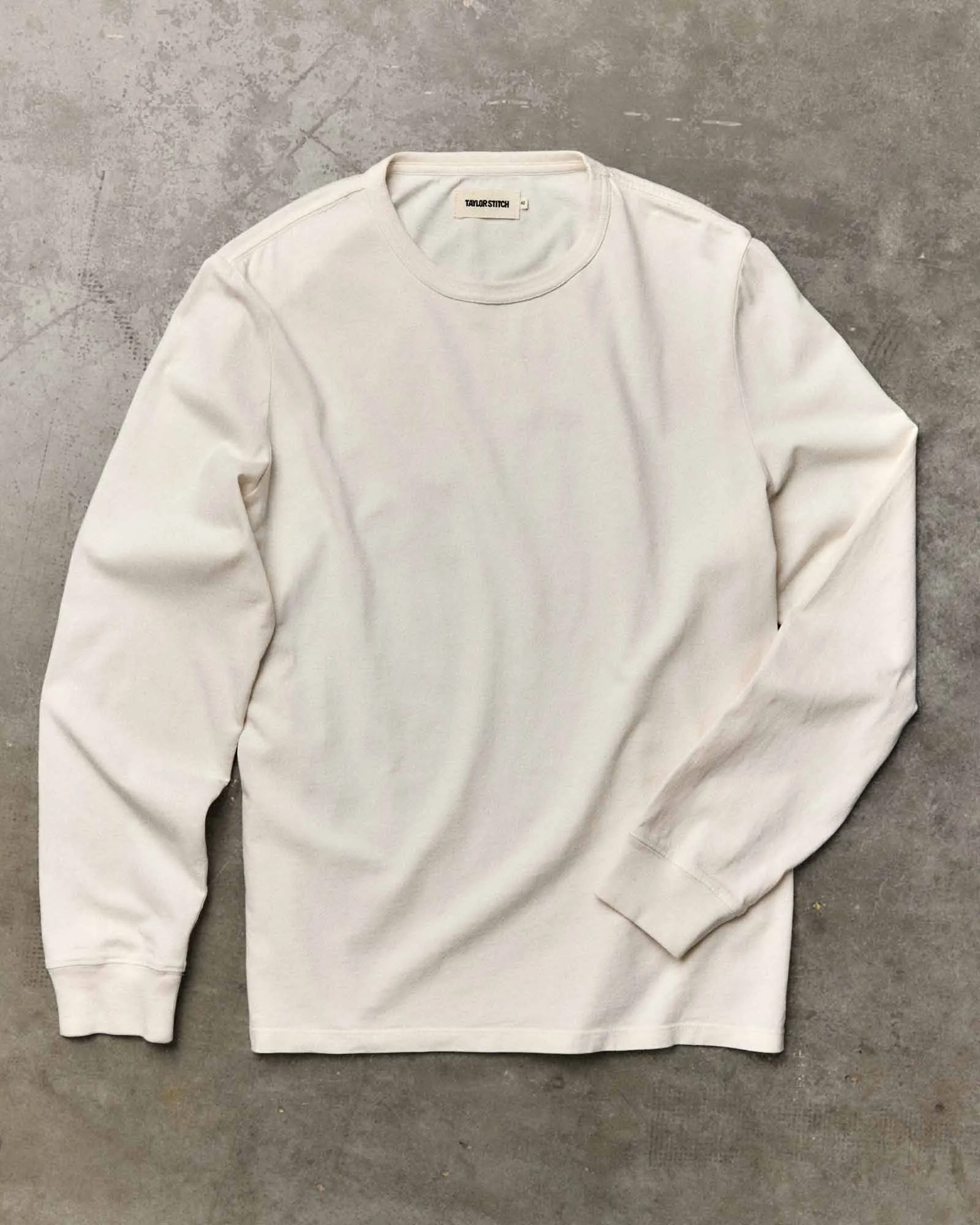 The Organic Cotton Long Sleeve Tee in Vintage White sold by Taylor Stitch product image thumbnail 2