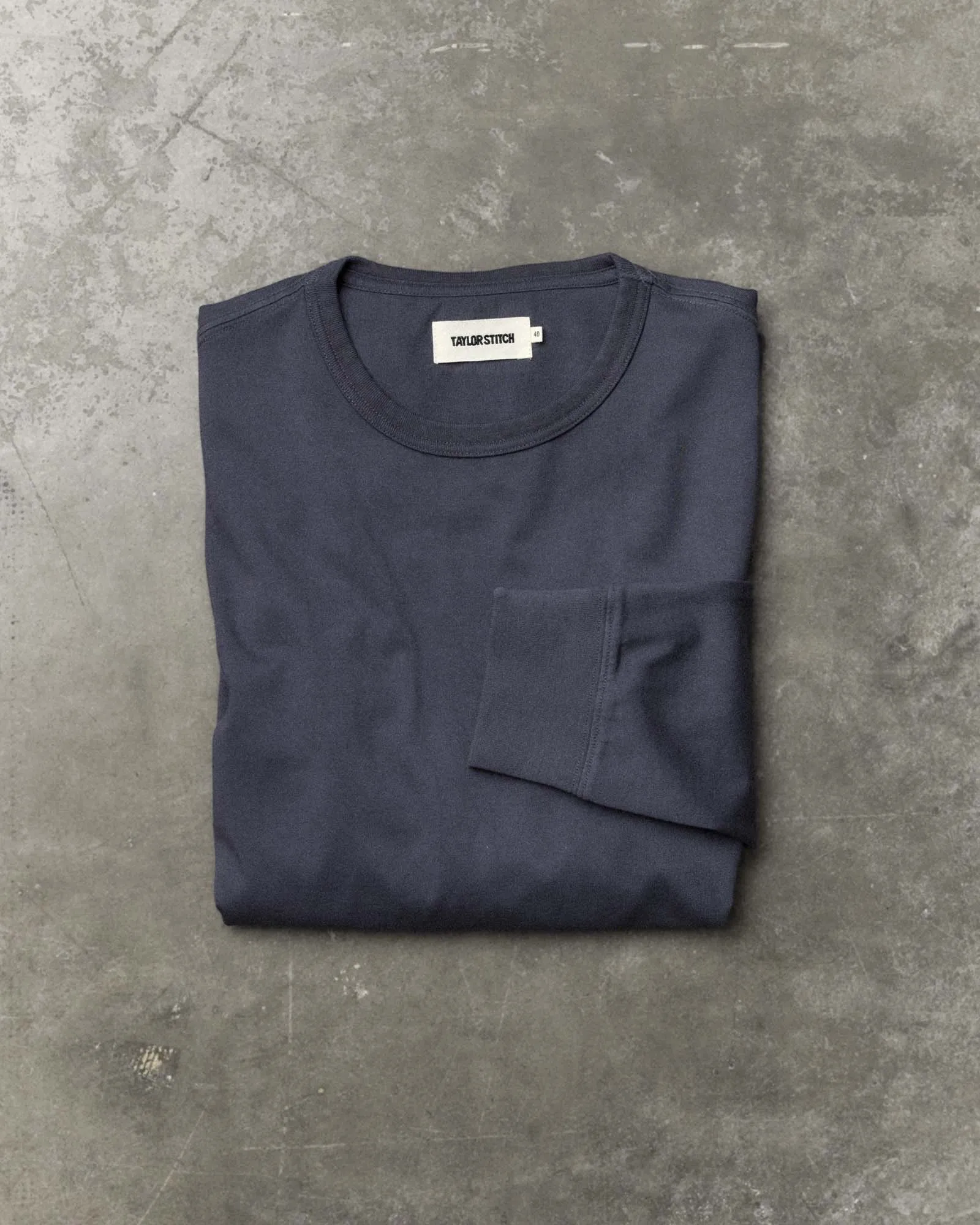 The Organic Cotton Long Sleeve Tee in Navy sold by Taylor Stitch product image thumbnail 2