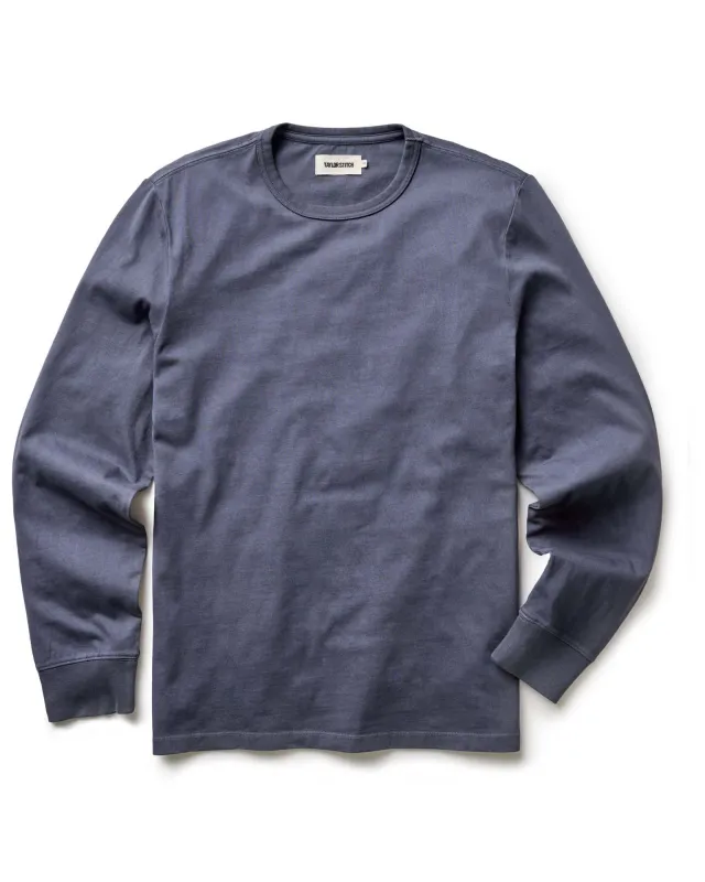 The Organic Cotton Long Sleeve Tee in Navy sold by Taylor Stitch