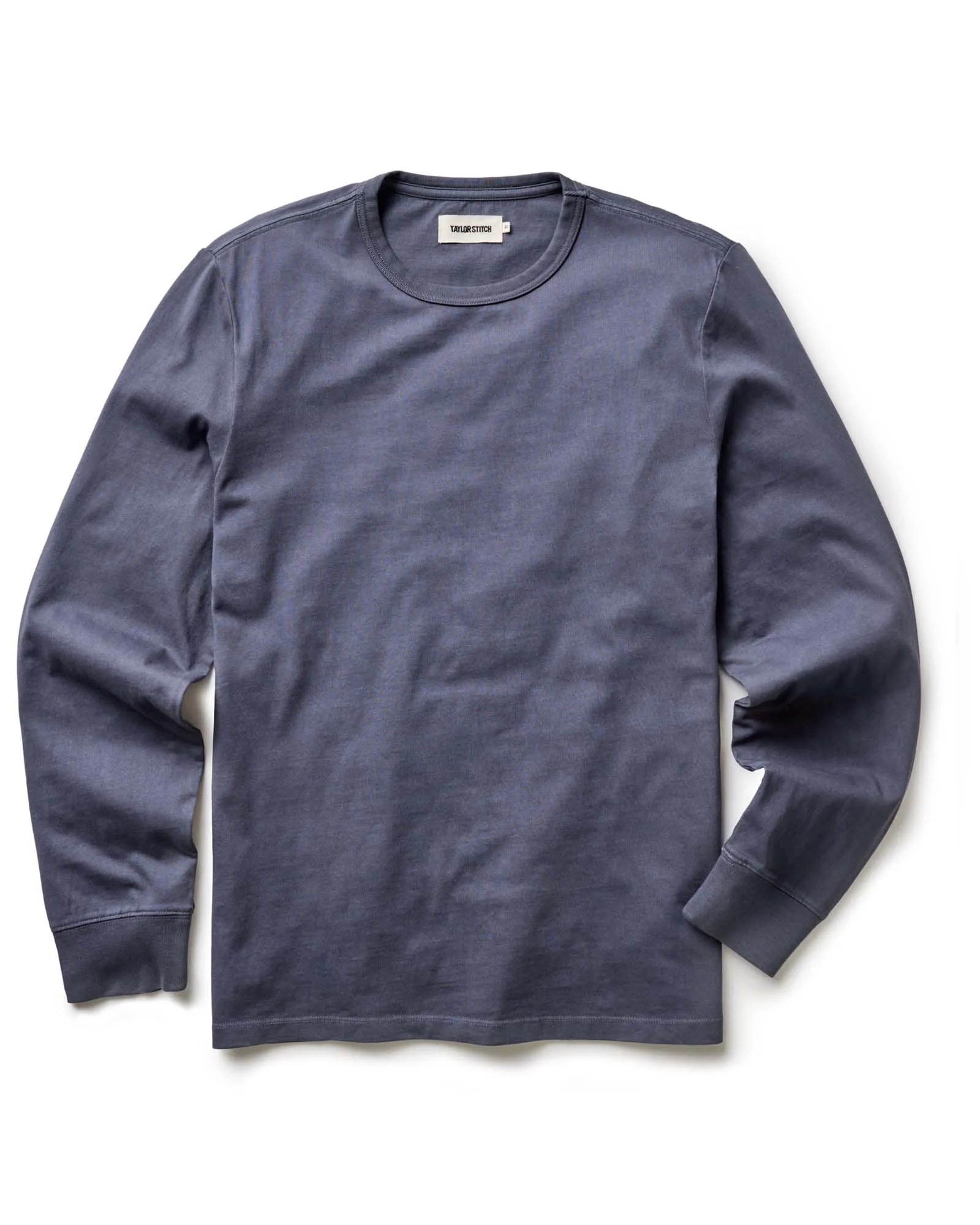 The Organic Cotton Long Sleeve Tee in Navy sold by Taylor Stitch