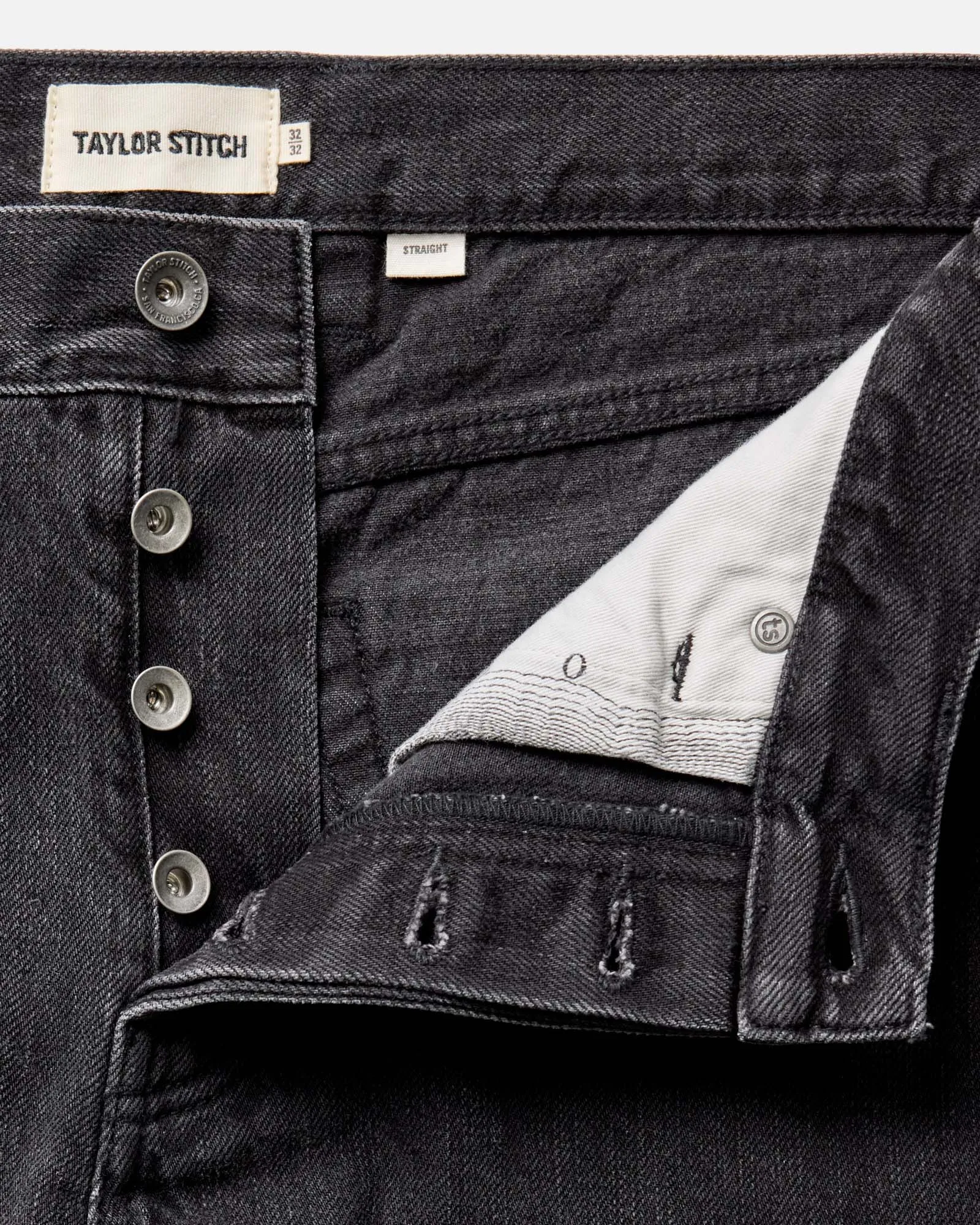 The Straight Jean in Washed Black Organic Slub Selvedge sold by Taylor Stitch product image thumbnail 4