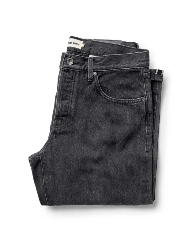 The Straight Jean in Washed Black Organic Slub Selvedge sold by Taylor Stitch