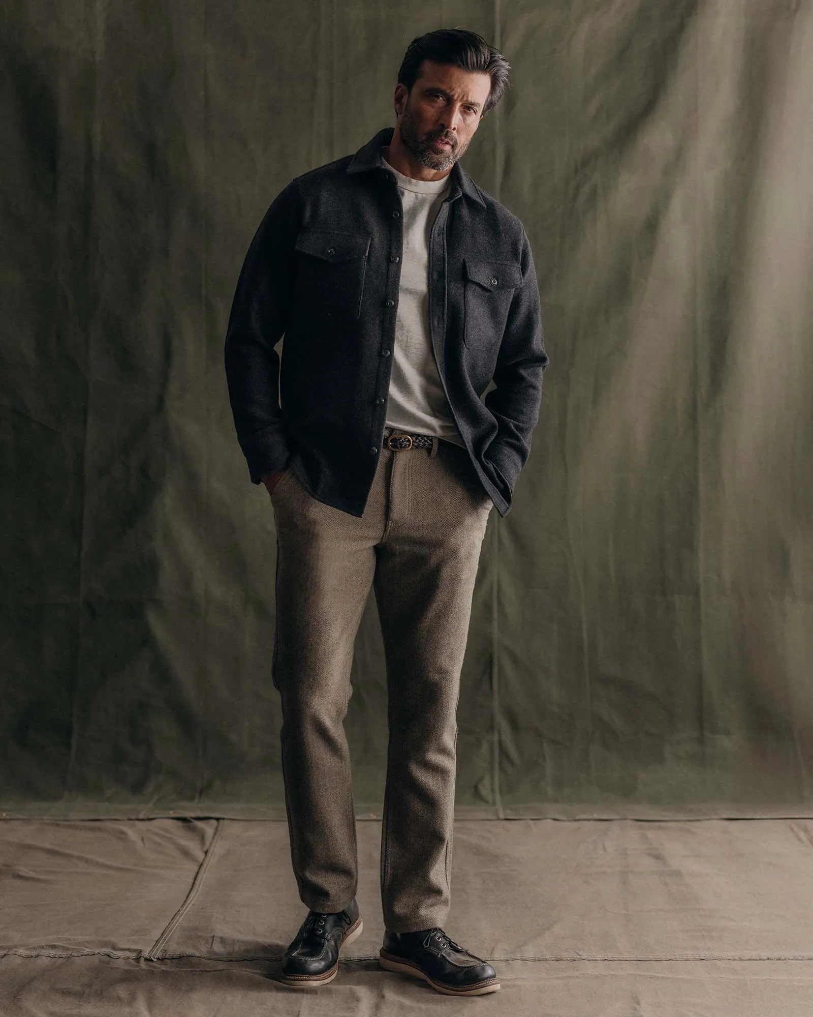 The Maritime Shirt Jacket in Heather Charcoal Wool sold by Taylor Stitch product image thumbnail 3