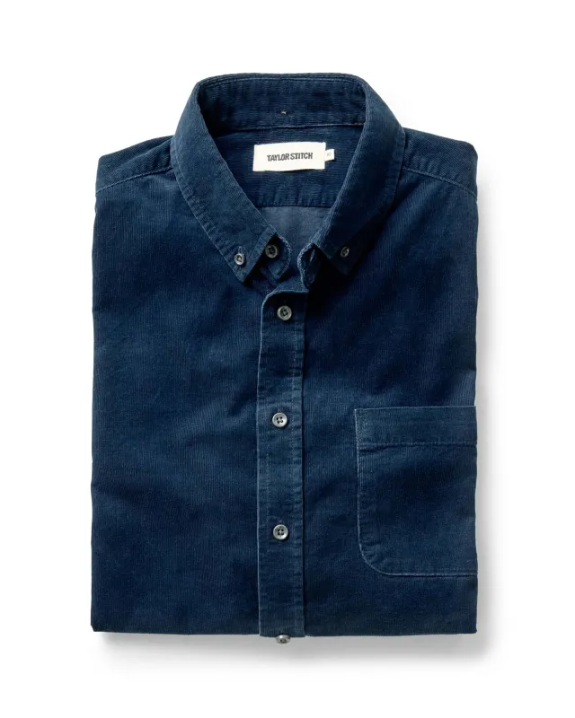 The Jack in Heather Rinsed Indigo Pincord sold by Taylor Stitch