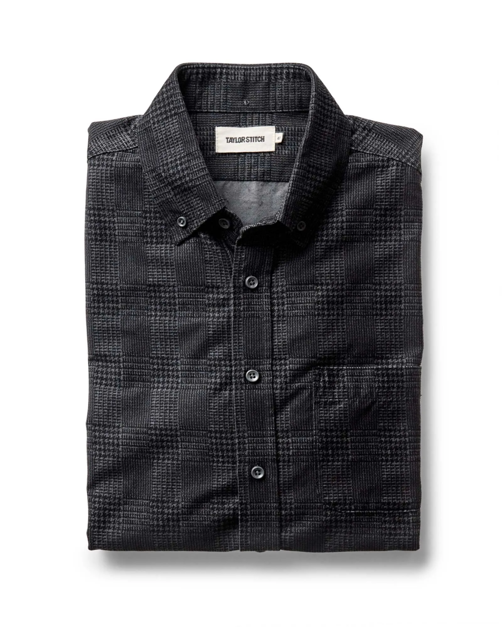 The Jack in Heather Coal Check Pincord sold by Taylor Stitch