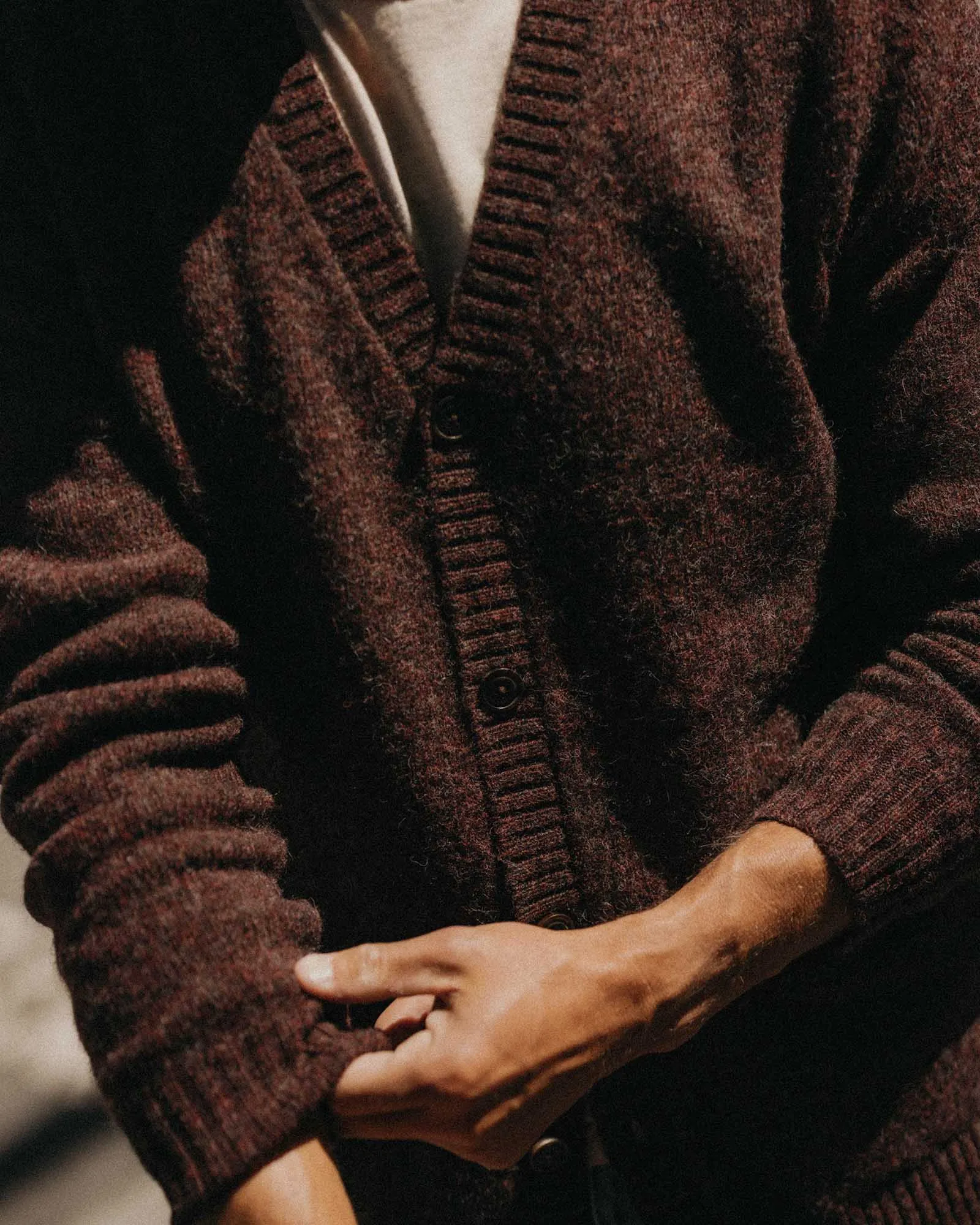 The Eastmoor Cardigan in Heather Port Wool sold by Taylor Stitch product image thumbnail 3