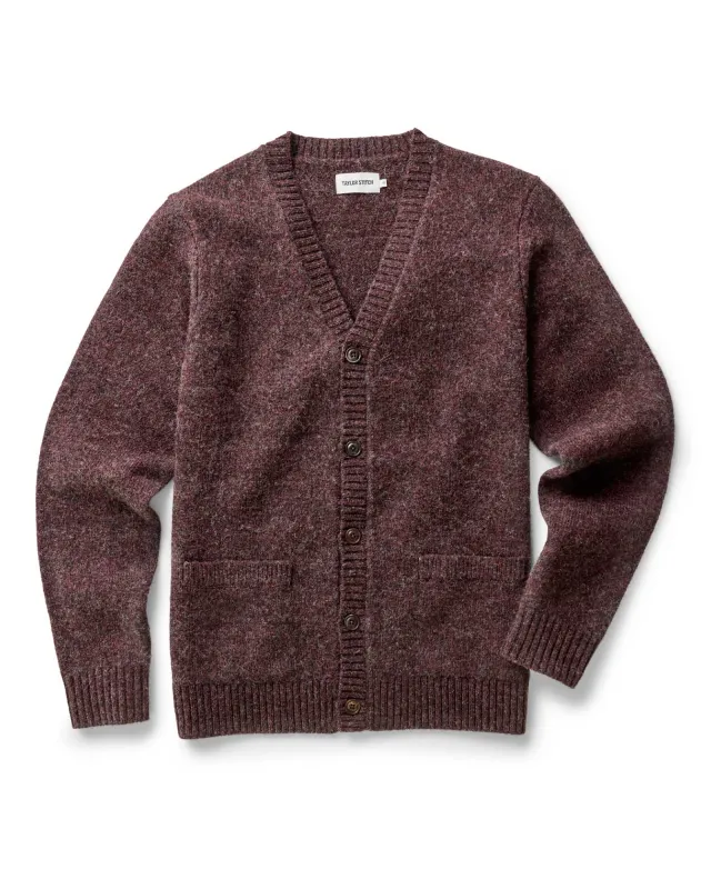 The Eastmoor Cardigan in Heather Port Wool sold by Taylor Stitch