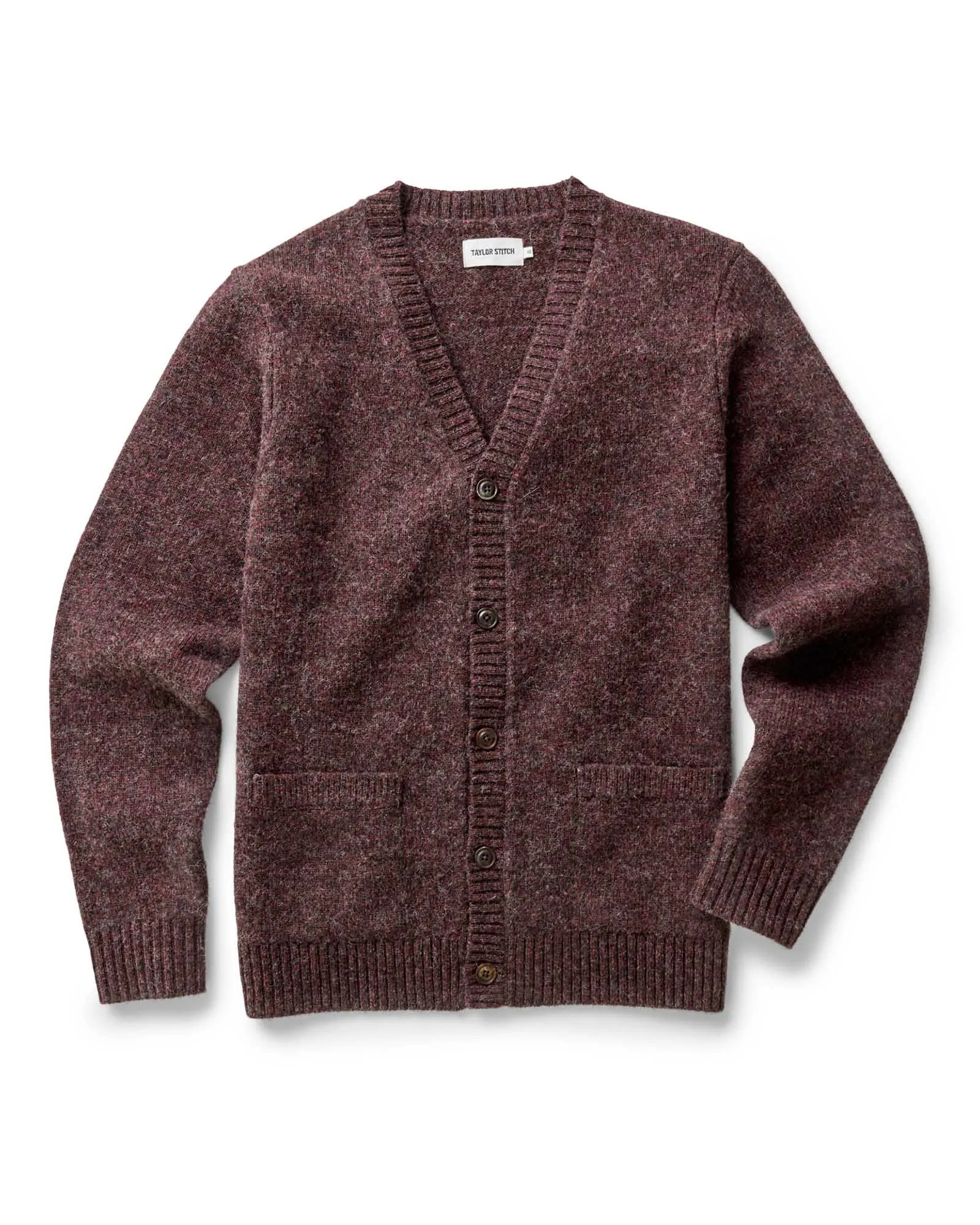 The Eastmoor Cardigan in Heather Port Wool sold by Taylor Stitch