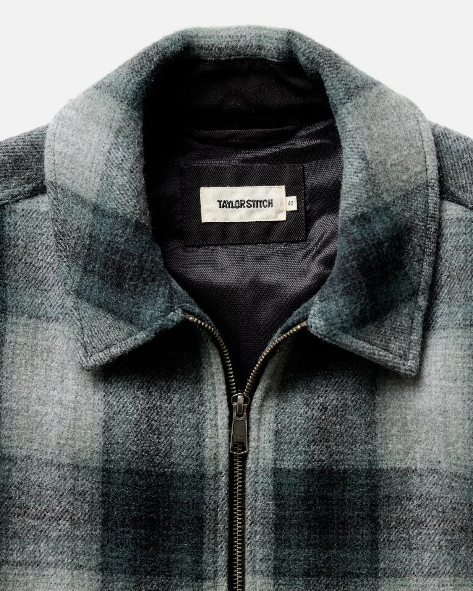 The Waterfront Jacket in Evergreen Plaid Wool sold by Taylor Stitch product image thumbnail 5