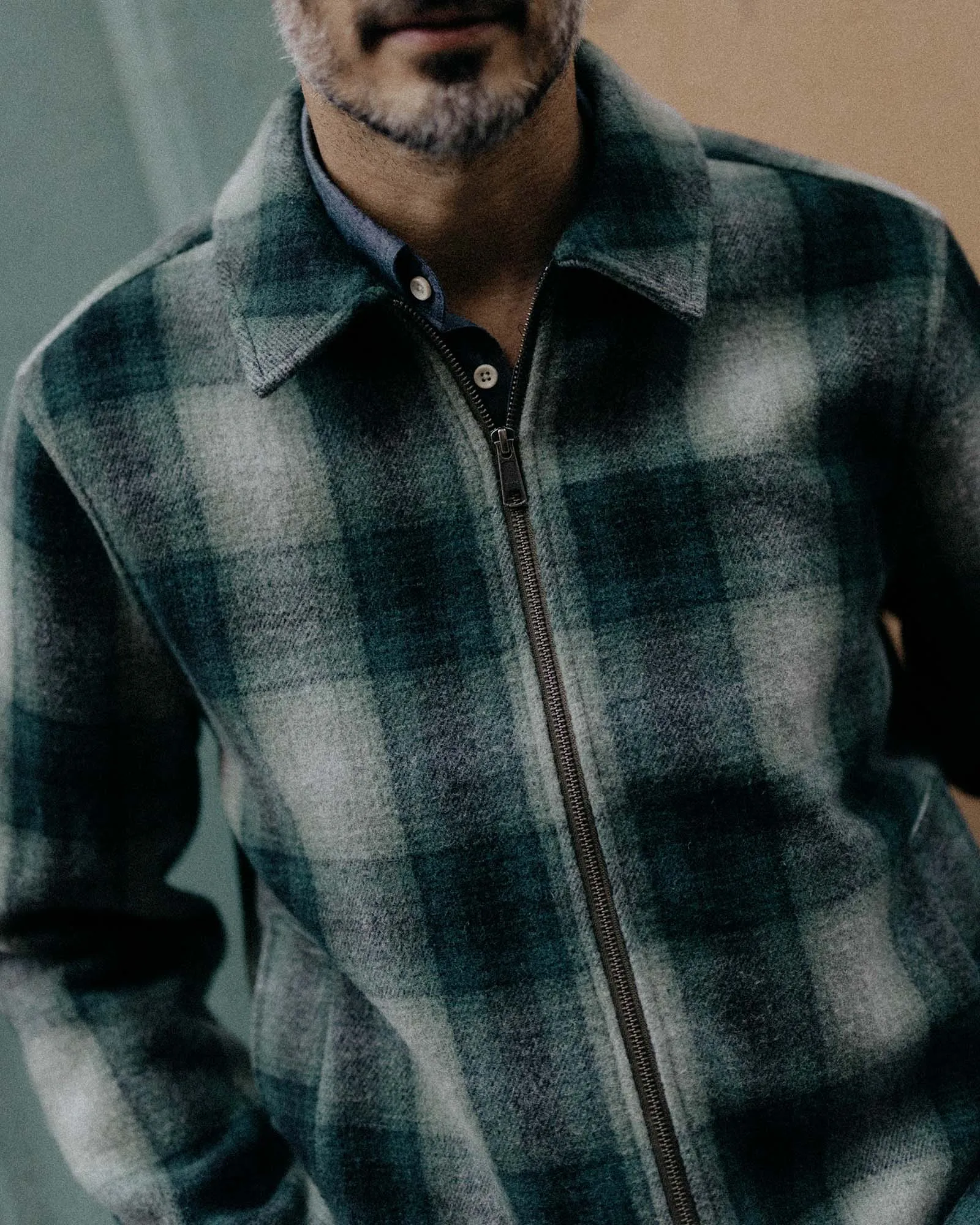 The Waterfront Jacket in Evergreen Plaid Wool sold by Taylor Stitch product image thumbnail 2