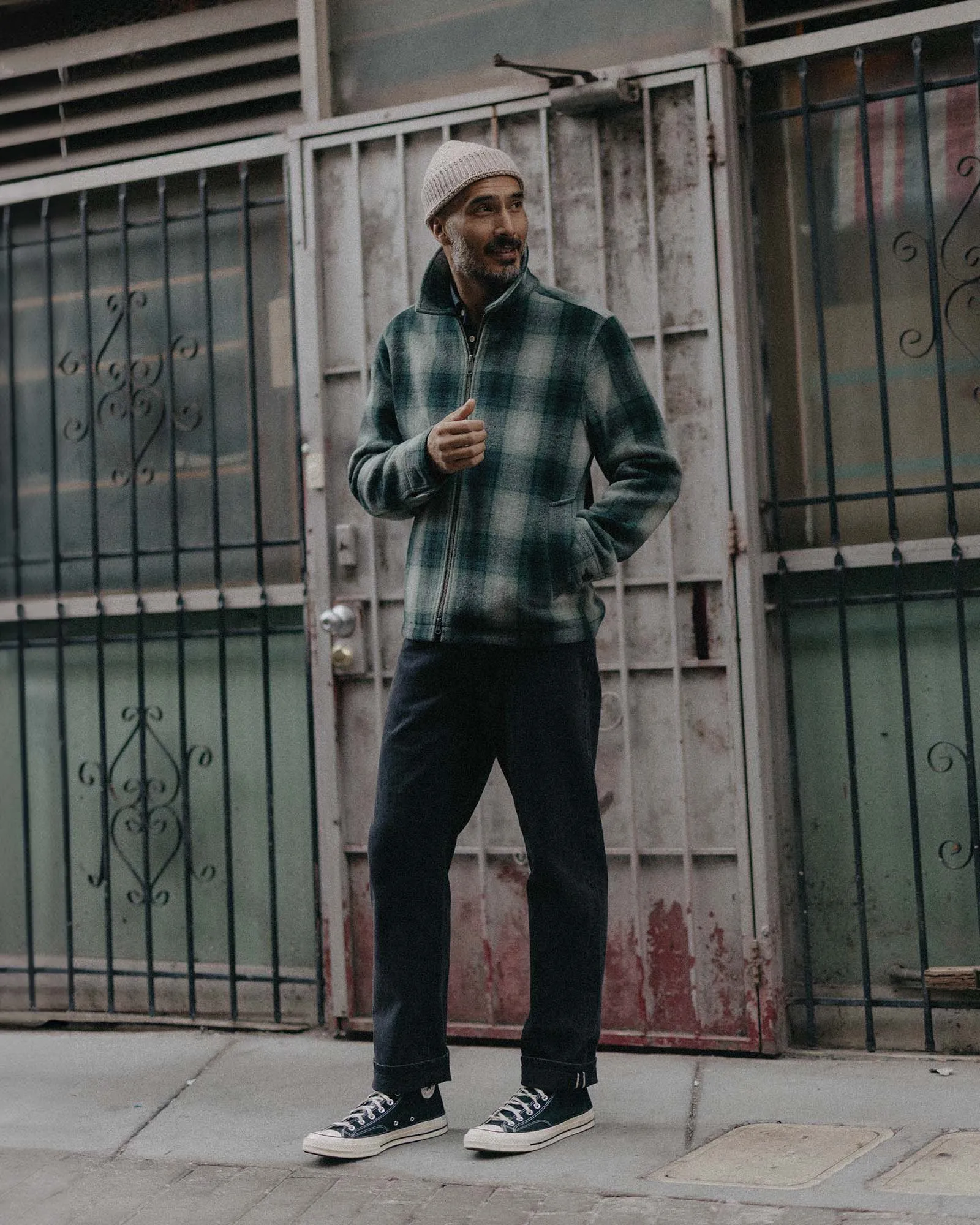 The Waterfront Jacket in Evergreen Plaid Wool sold by Taylor Stitch product image thumbnail 3