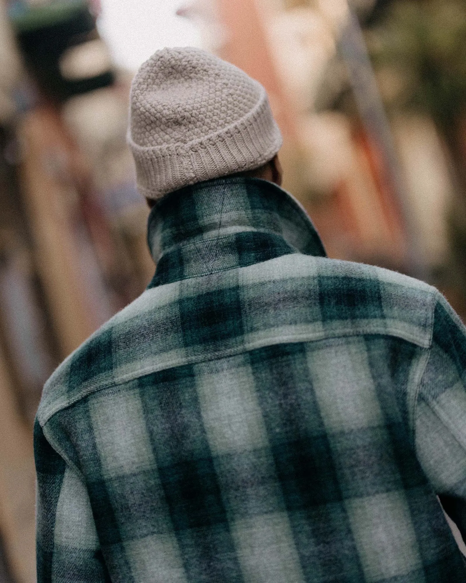 The Waterfront Jacket in Evergreen Plaid Wool sold by Taylor Stitch product image thumbnail 4