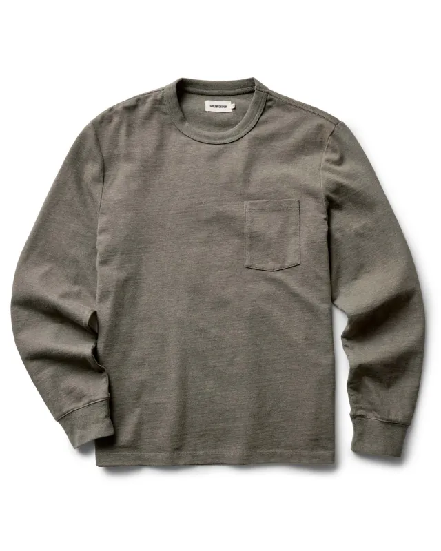 The Long Sleeve Shop Tee in Army Twist sold by Taylor Stitch
