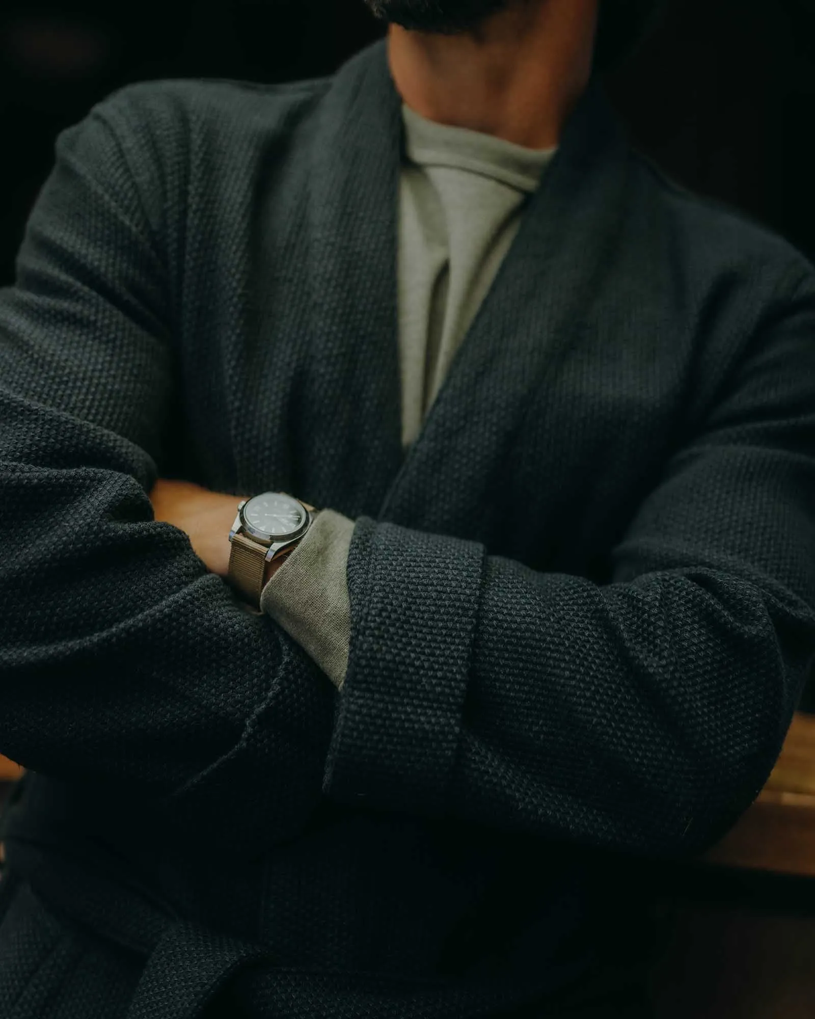 The Apres Robe in Navy Sashiko sold by Taylor Stitch product image thumbnail 3