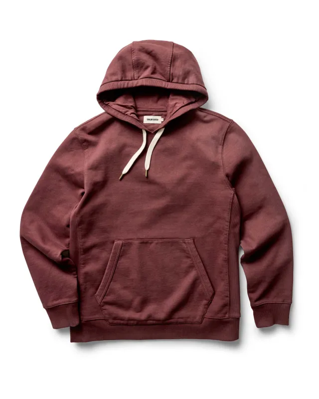 The Shop Hoodie in Dried Cherry sold by Taylor Stitch