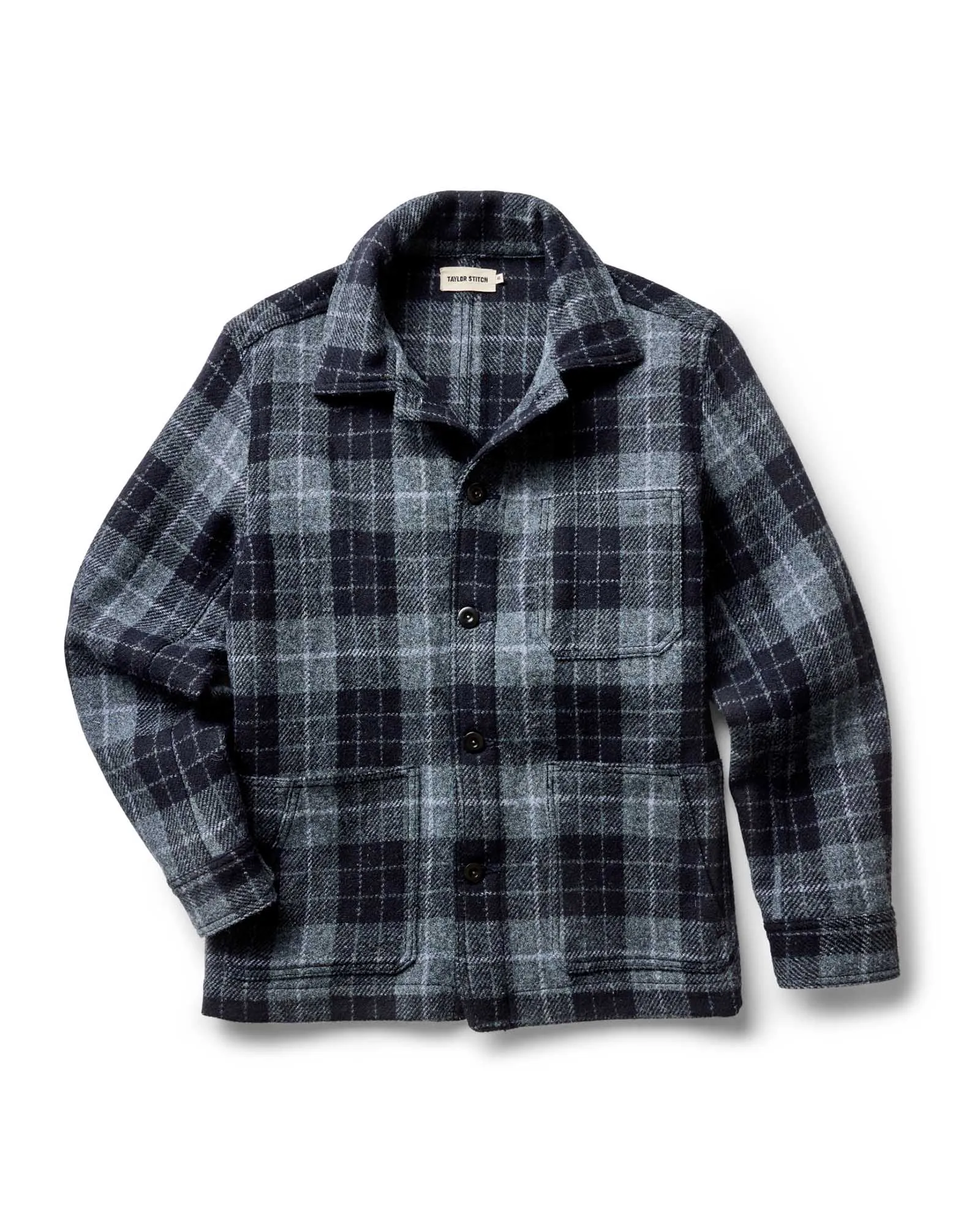 The Ojai Jacket in Midnight Tartan Harris Tweed Wool sold by Taylor Stitch