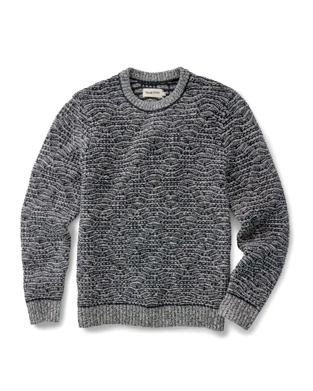 The Chatham Crew in Marine Stripe Jacquard made by Taylor Stitch