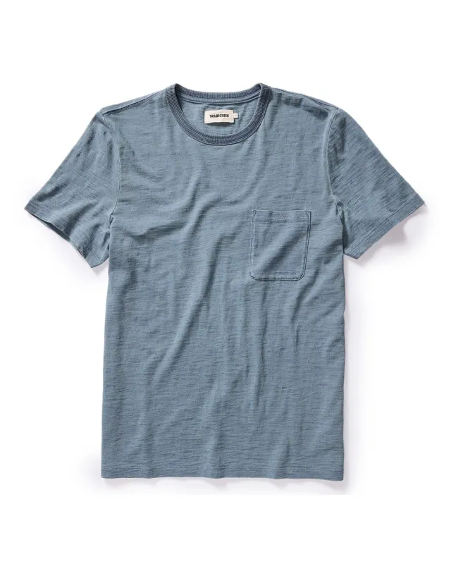 The Slub Tee in Washed Indigo sold by Taylor Stitch