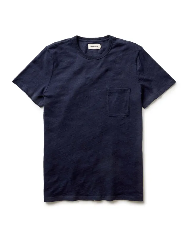The Slub Tee in Rinsed Indigo sold by Taylor Stitch