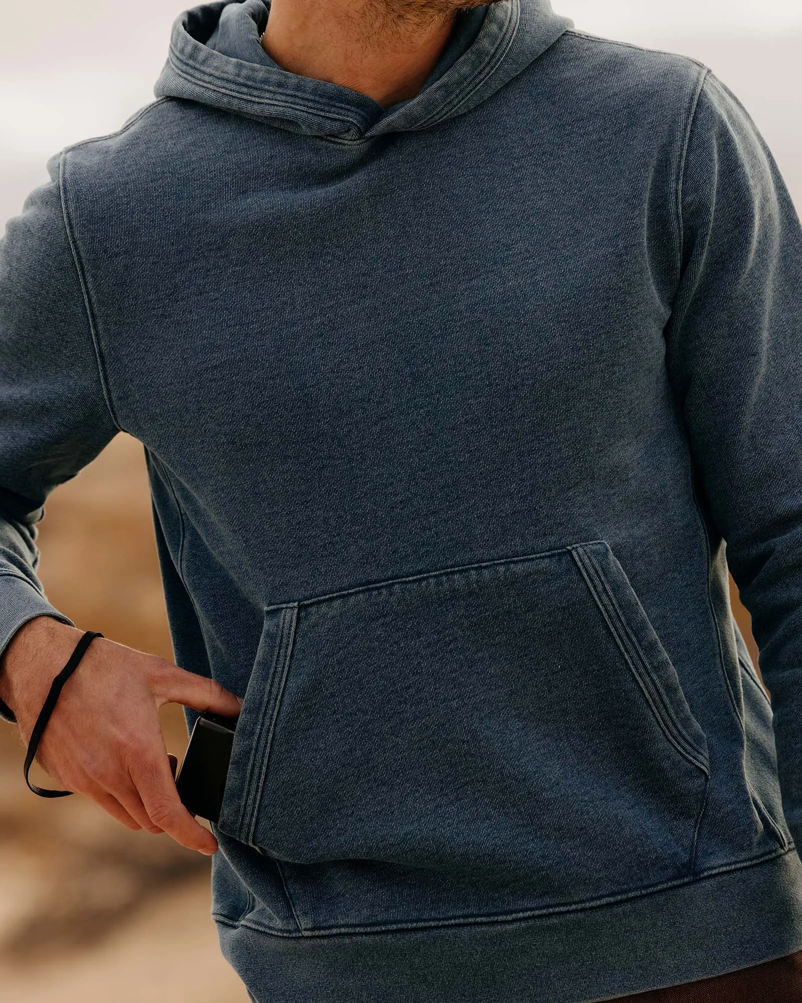 The Sunset Hoodie in Washed Indigo Terry sold by Taylor Stitch product image thumbnail 3