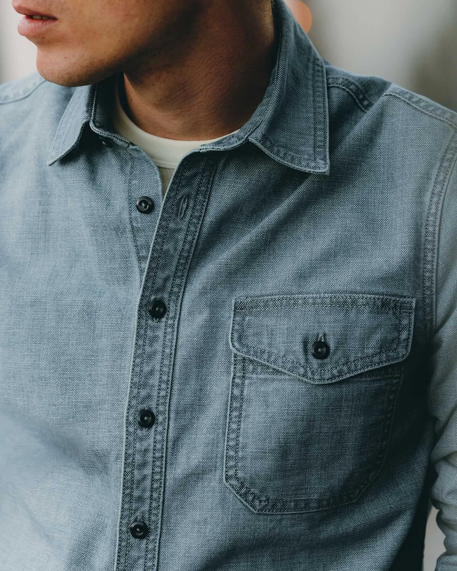 The Cadet Shirt in Washed Indigo Oxford sold by Taylor Stitch product image thumbnail 3